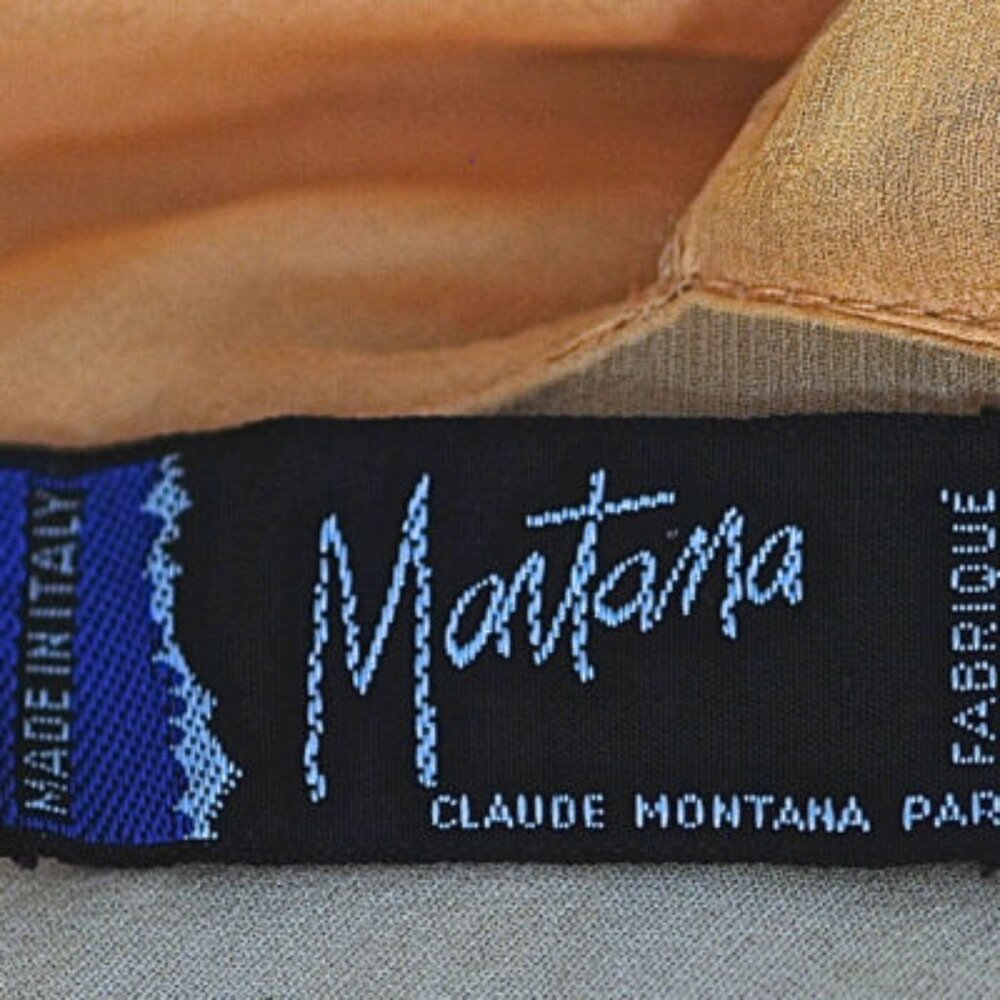 Claude Montana 1990's Gold Silk Chiffon Blouse With Front Tie - Italy - Picture 5 of 5